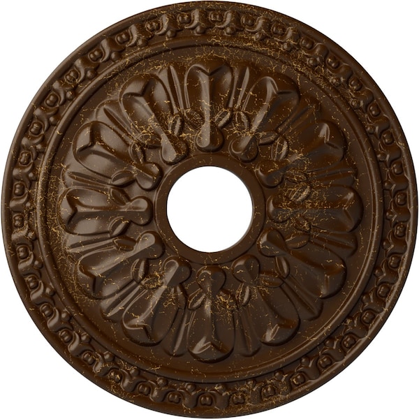Ekena Millwork Warsaw Ceiling Medallion (Fits Canopies up to 3 1/2"), 18"OD x 3 1/2"ID x 1 3/8"P, Root Beer Crackle CM18WARBC - main